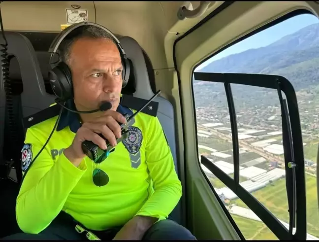 Emniyet Helikopteri Fethiye-Antalya Karayolunda Trafik Denetimi Yaptı
