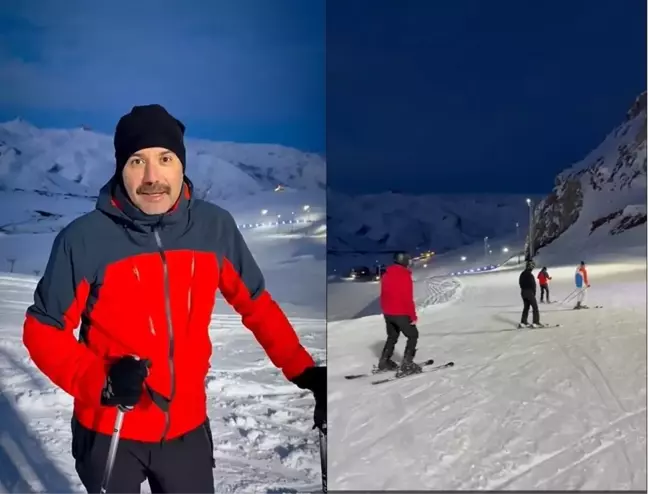 Hakkari'de Gece Kayak Dönemi Başladı