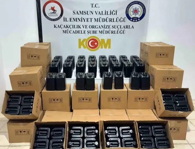 Samsun'da 1 Ton Kaçak Etil Alkol Ele Geçirildi