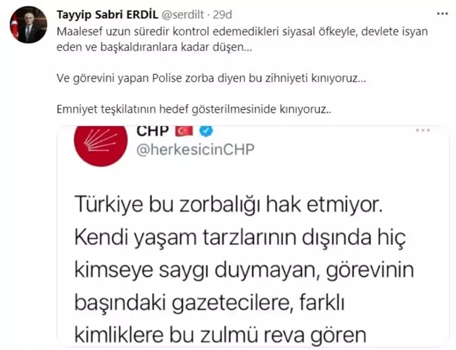 İçişleri Bakan Yardımcıları İnce ve Erdil'den CHP'ye tepki