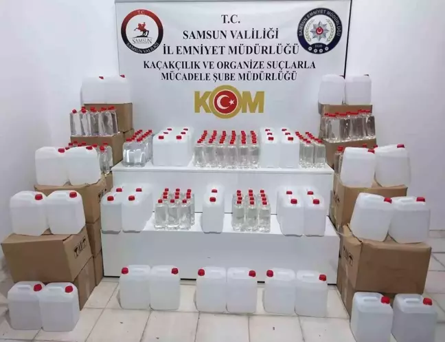 Samsun'da 1 Ton Kaçak Etil Alkol Ele Geçirildi