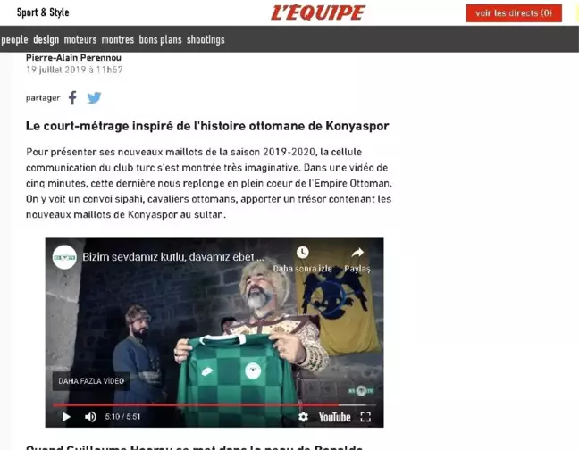 Konyaspor forma tanıtım filmi, Fransa'da en iyiler listesinde