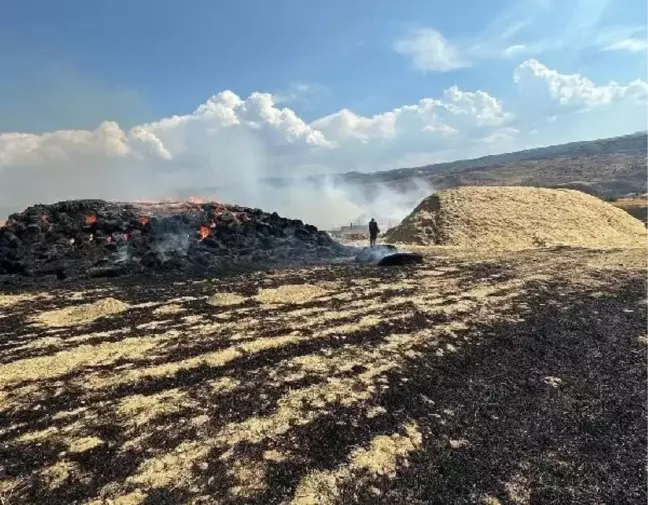 Sivas'ta Anız Yangınında 2 Bin Balya Saman ve Tarım Aletleri Yandı