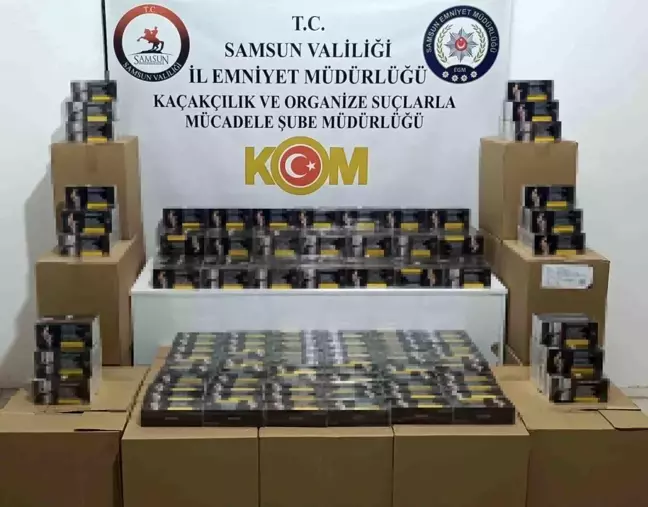 Samsun'da 250 Bin Adet Kaçak Makaron Ele Geçirildi