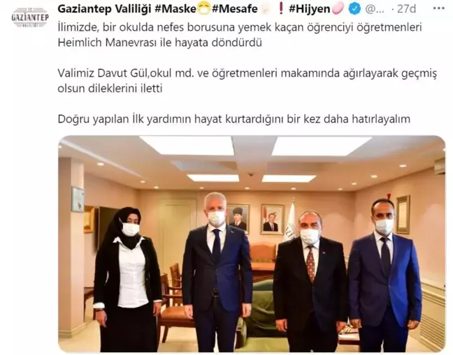 Validen, öğrencinin hayatını kurtaran öğretmenlere teşekkür