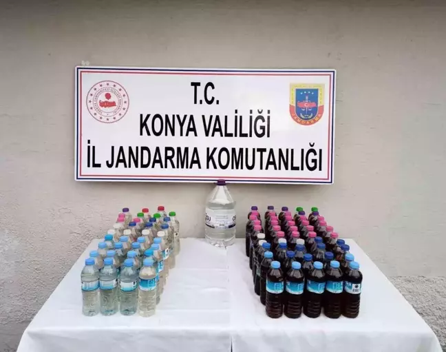 Konya'da Jandarma Operasyonu: 46,5 Litre Sahte İçki Ele Geçirildi