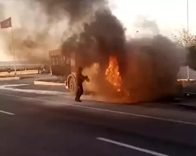 Konya'da Süt Tankerinde Yangın Çıktı