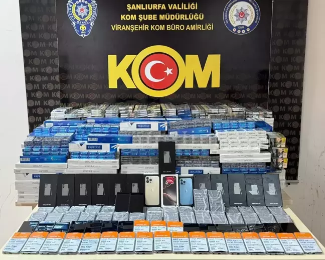 Viranşehir'de Kaçakçılık Operasyonu: 85 Cep Telefonu ve 5 Bin 400 Paket Sigara Ele Geçirildi