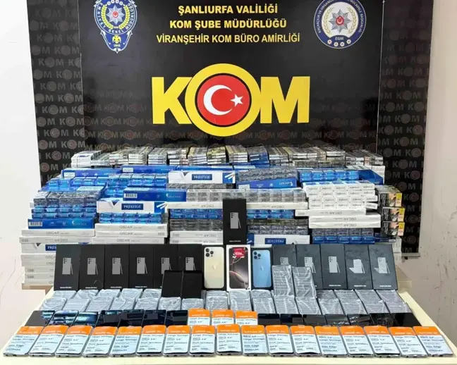 Şanlıurfa'da Kaçakçılıkla Mücadele: 85 Cep Telefonu ve 5.400 Paket Sigara Ele Geçirildi