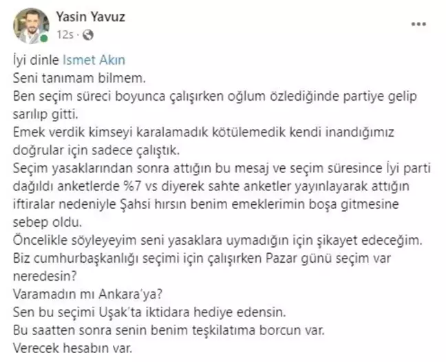 Uşak'ta Millet İttifakı'nda derin çatlak