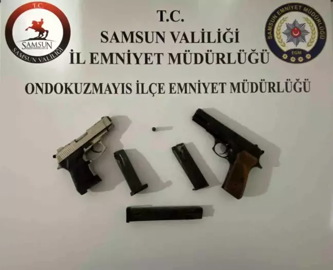 Samsun'da Narko Alan Uygulamasında Ruhsatsız Tabanca Ele Geçirildi