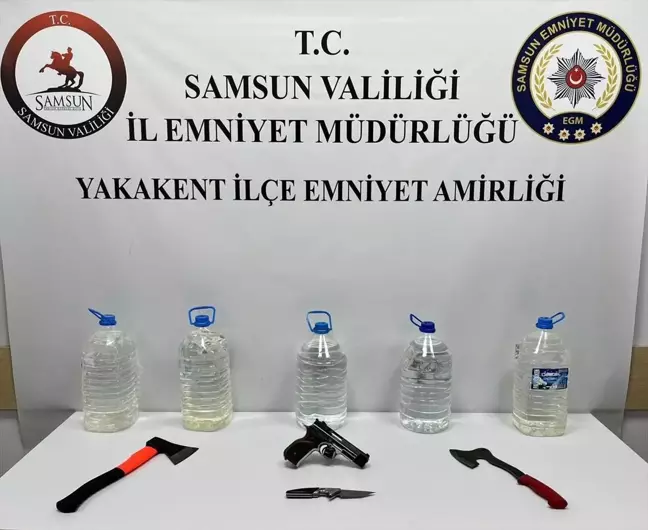 Samsun'da Araçta 25 Litre Sahte İçki Ele Geçirildi