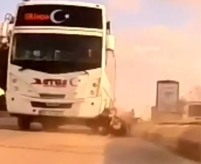 Edirne'de Motosiklet Sürücüsünün Kaza Anı Kamerada