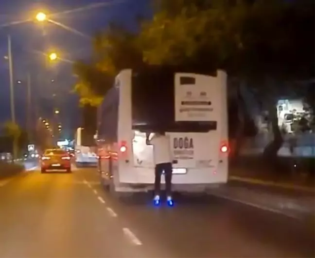 Çanakkale'de Patenli Gençin Tehlikeli Yolculuğu