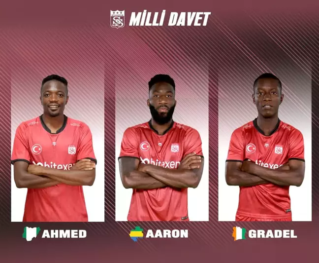 Sivasspor'da 3 futbolcuya milli davet