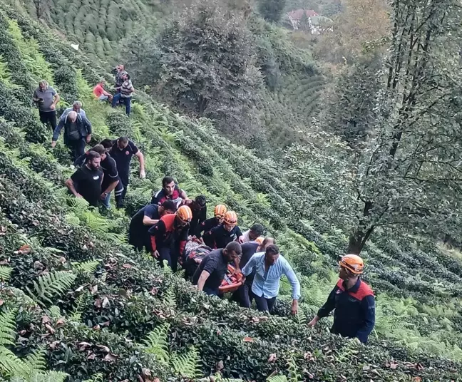 Rize'de yamaçtan yuvarlanan otomobilin sürücüsü öldü, eşi yaralandı