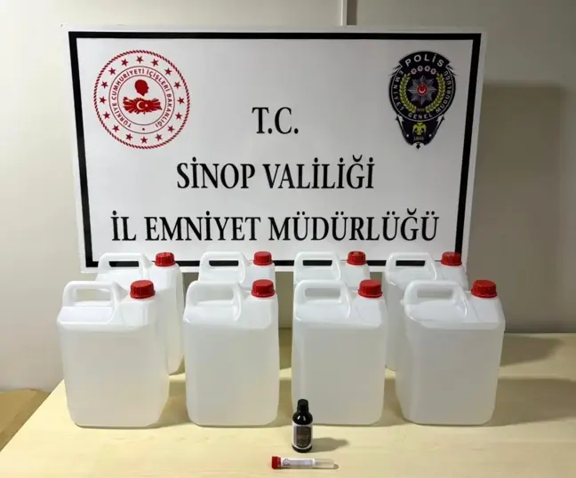 Sinop'ta Etil Alkol Operasyonu: 40 Litre Ele Geçirildi