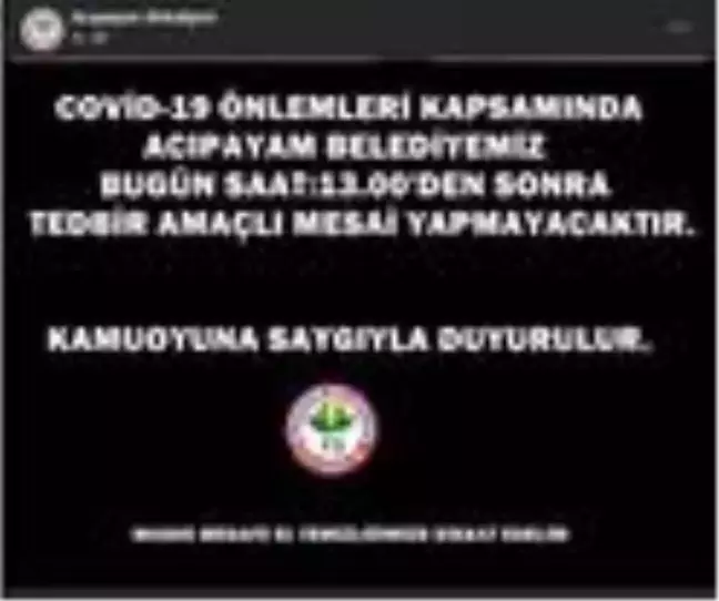 Acıpayam belediye binası korona virüs tedbirleri kapsamında kapatıldı
