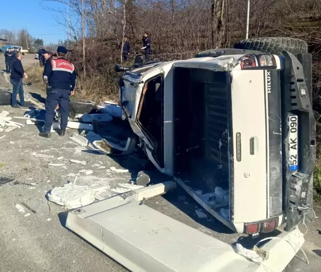 Ünye'de kontrolden çıkan kamyonetin takla atması sonucu 1 kişi hayatını kaybetti