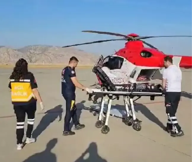 Kalp ve böbrek yetmezliği olan hasta ambulans helikopterle sevk edildi