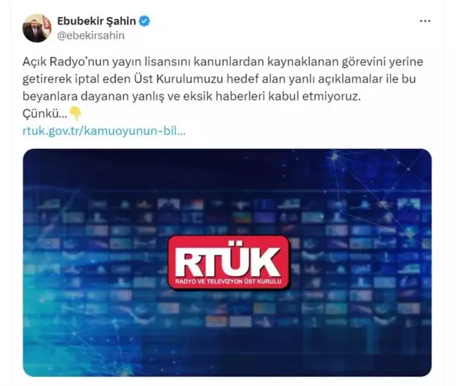 RTÜK'ten Açık Radyo'nun Lisans İptali Açıklaması