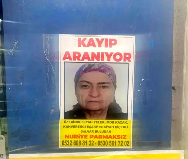 Kayıp Nuriye Parmaksız için afişler asıldı