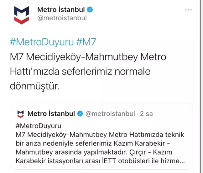 Son Dakika | Eyüpsultan'daki metroda meydana gelen patlamanın ardından duran seferler normale döndü