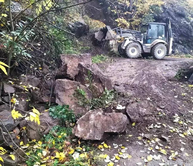 Düzce'de Yağışlar Heyelana Neden Oldu, Yollar Hızla Açıldı