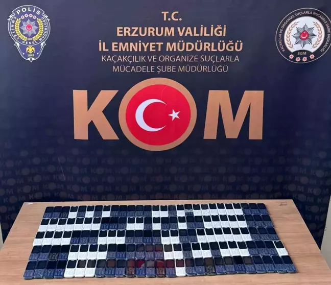 Erzurum'da Kaçak Cep Telefonu Operasyonu: 138 Cihaz Ele Geçirildi