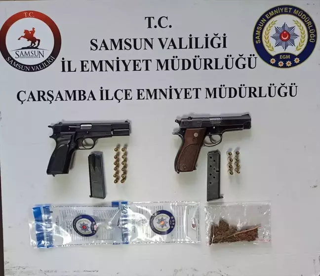 Çarşamba'da Araçta Uyuşturucu ve Ruhsatsız Tabanca Ele Geçirildi