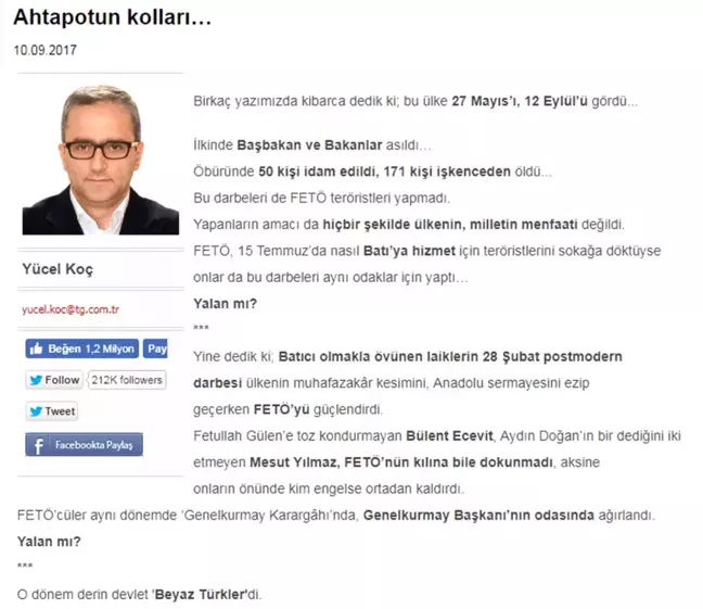 Ertuğrul Özkök ve Ahmet Hakan'a Cevap