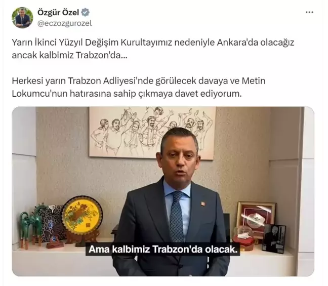 CHP Genel Başkanı Özgür Özel, Metin Lokumcu davasına davet etti