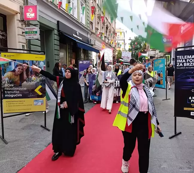 Saraybosna'da İsrail'in Filistin'e yönelik saldırıları protesto edildi