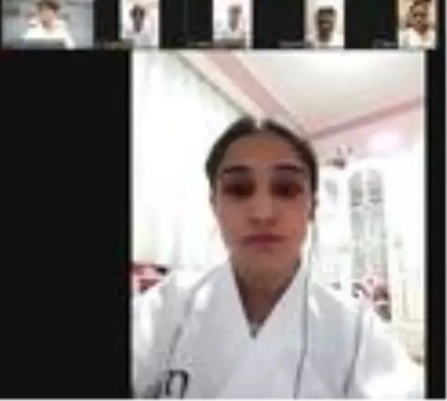 Karate sporcuları video konferans ile bir araya geldi