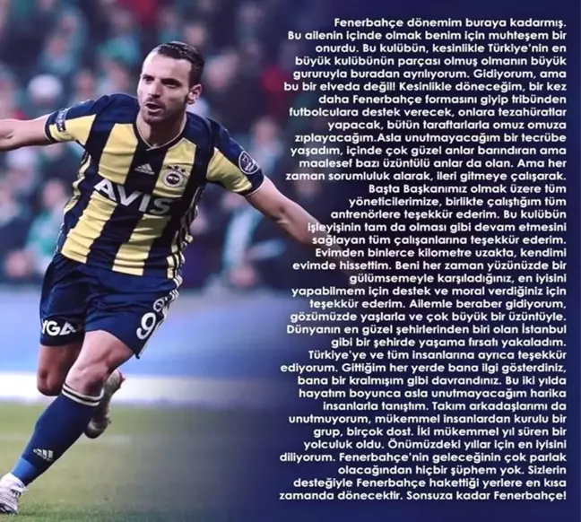 Soldado, Fenerbahçe'ye veda etti