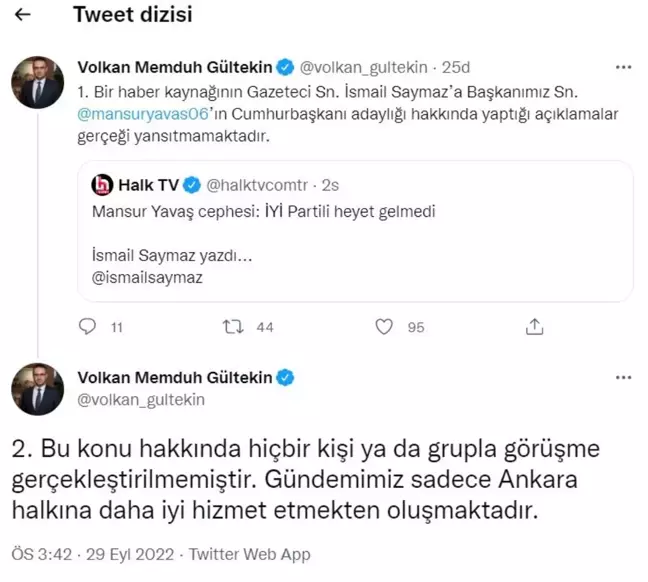 ABB Basın Yayın ve Halkla İlişkiler Koordinatörü Gültekin'den İsmail Saymaz'a cevap