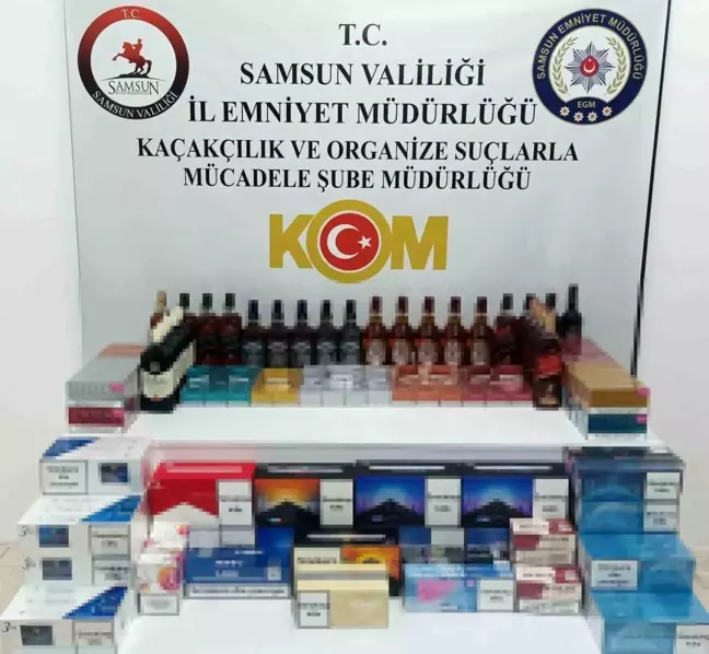 Samsun'da Kaçak İçki ve Sigara Operasyonu