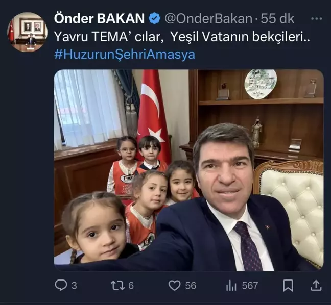 Amasya Valisi Önder Bakan, TEMA Vakfı Gönüllüleriyle Bir Araya Geldi