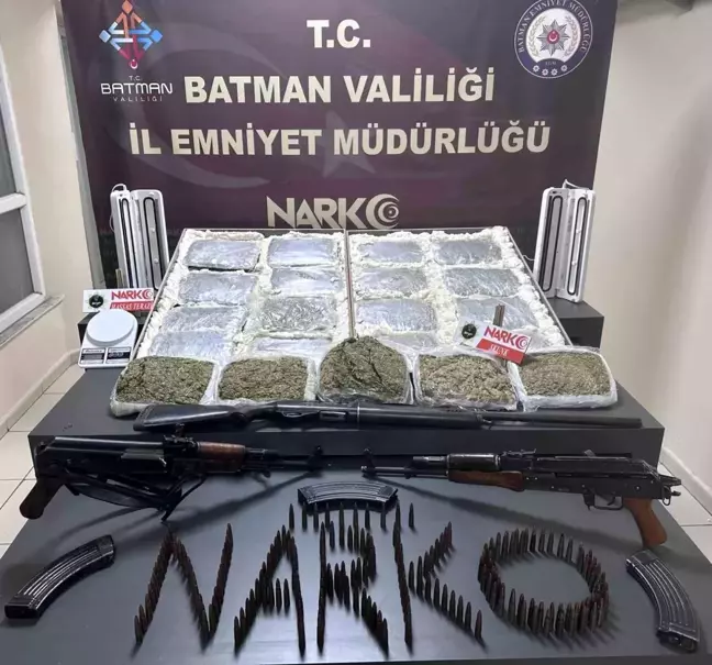 Batman'da Narkotik Operasyonu: 18 Kilo Uyuşturucu ve Silah Ele Geçirildi