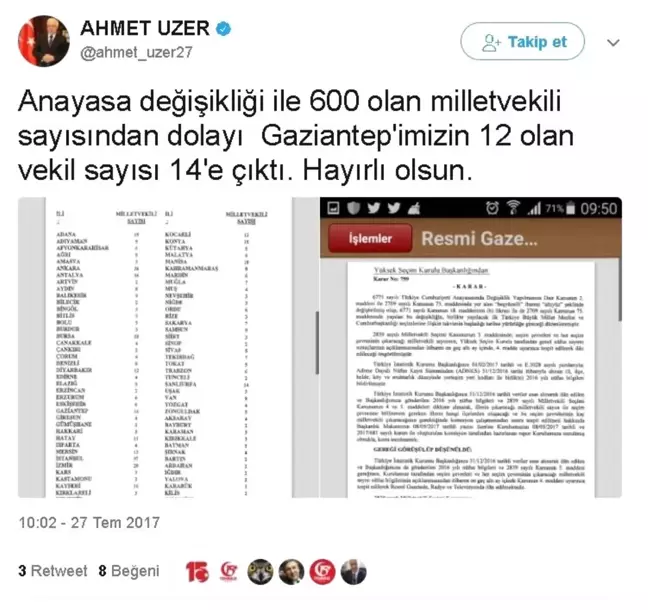 Milletvekili Uzer'den