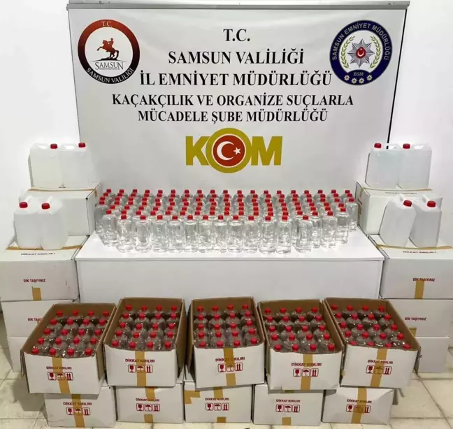 Samsun'da 700 litre sahte içki yapımında kullanılan etil alkol ele geçirildi