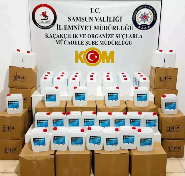 Samsun'da Sahte İçki Yapımında Kullanılan 640 Litre Etil Alkol Ele Geçirildi