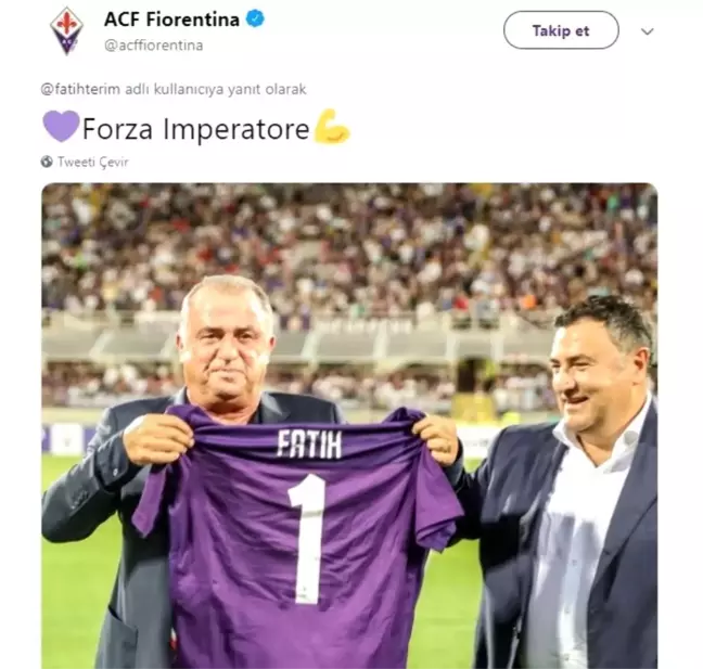 Fiorentina'dan Fatih Terim'e destek mesajı
