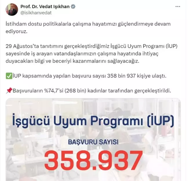 İşgücü Uyum Programı'na 358 Bin Kişi Başvurdu