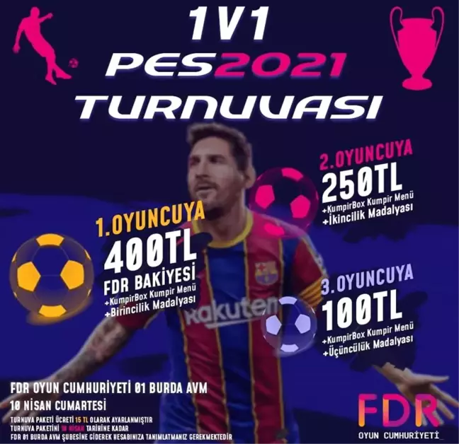 FDR Oyun Cumhuriyeti 01 Burda 1v1 PES21 Turnuvası duyuruldu