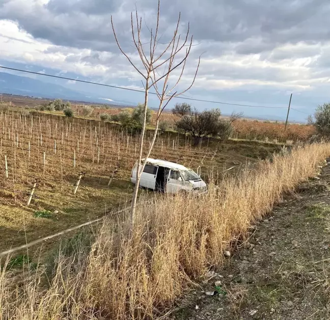 Denizli'de Kontrolden Çıkan Araç Üzüm Bağlarına Uçtu