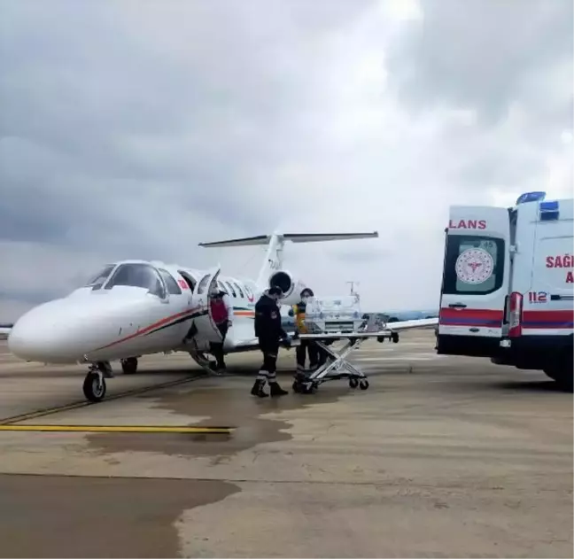 3 günlük bebek, ambulans uçakla Bursa'ya getirildi