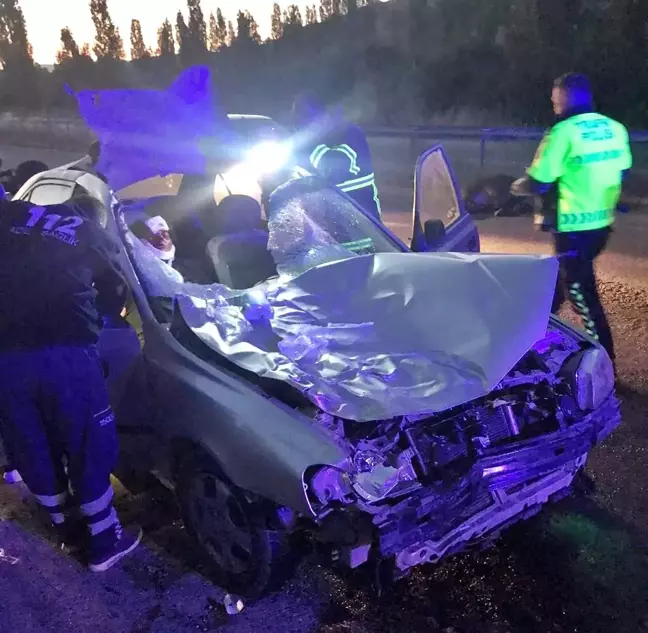 Çorum'da Otomobilin Çarptığı Hayvanlar Telef Oldu, 2 Kişi Yaralandı