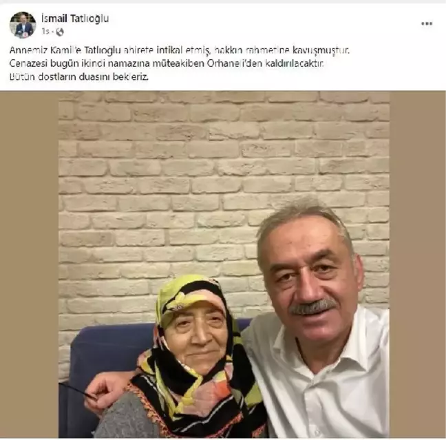 İYİ Parti'li Tatlıoğlu'nun anne acısı