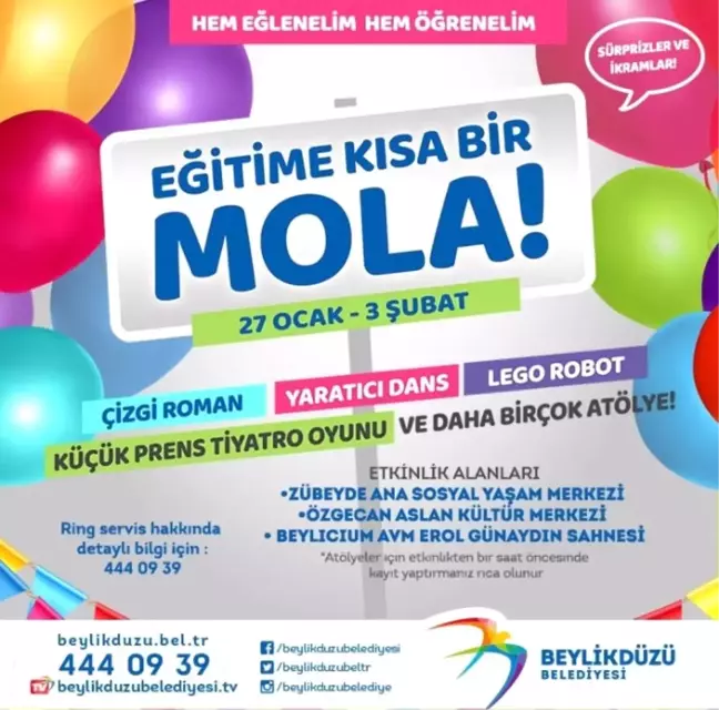 Eğlenceli ve Eğitici Atölye Çalışmaları Çocukları Bekliyor